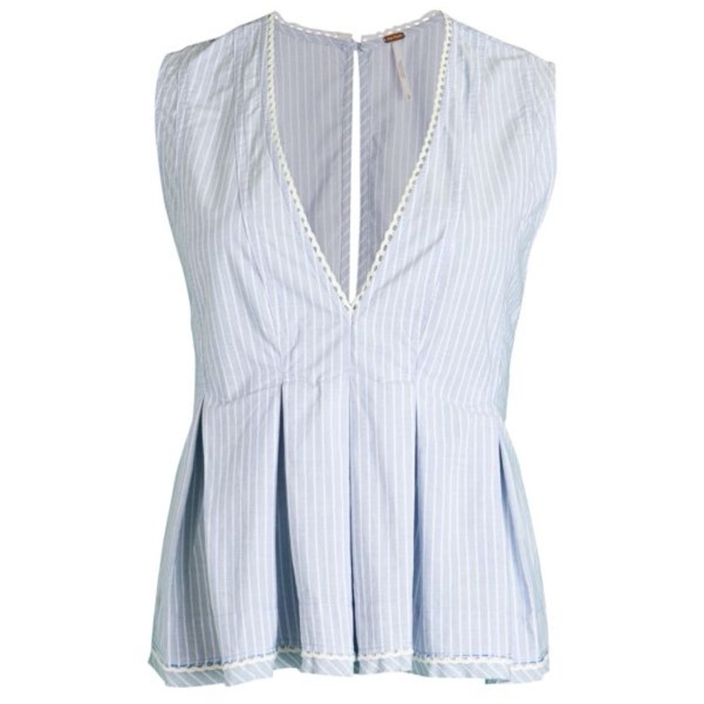 Free People Good Feels Striped Peplum Top
